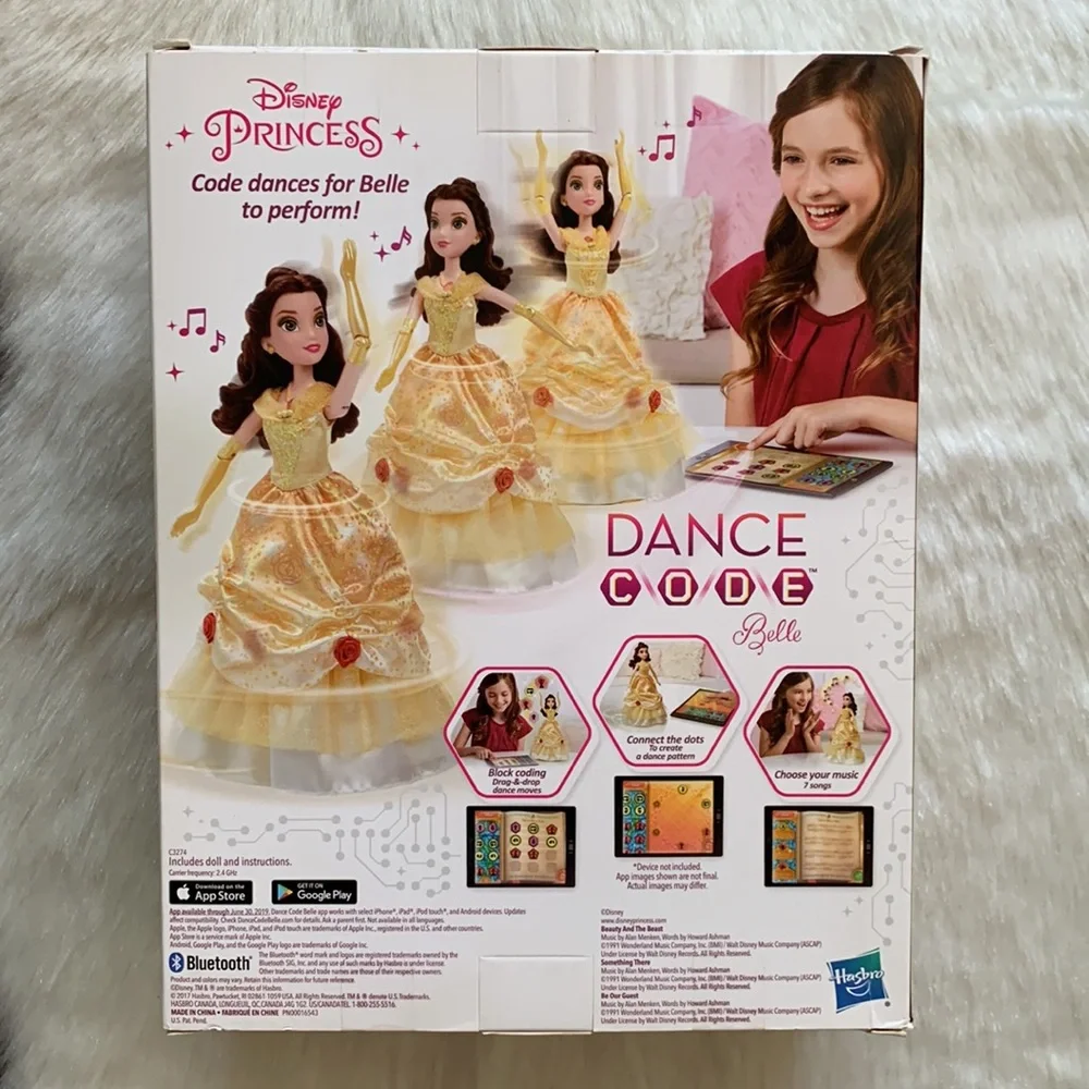 Hasbro Disney Princess Dance Code Belle Dancing Interactive Doll Toy